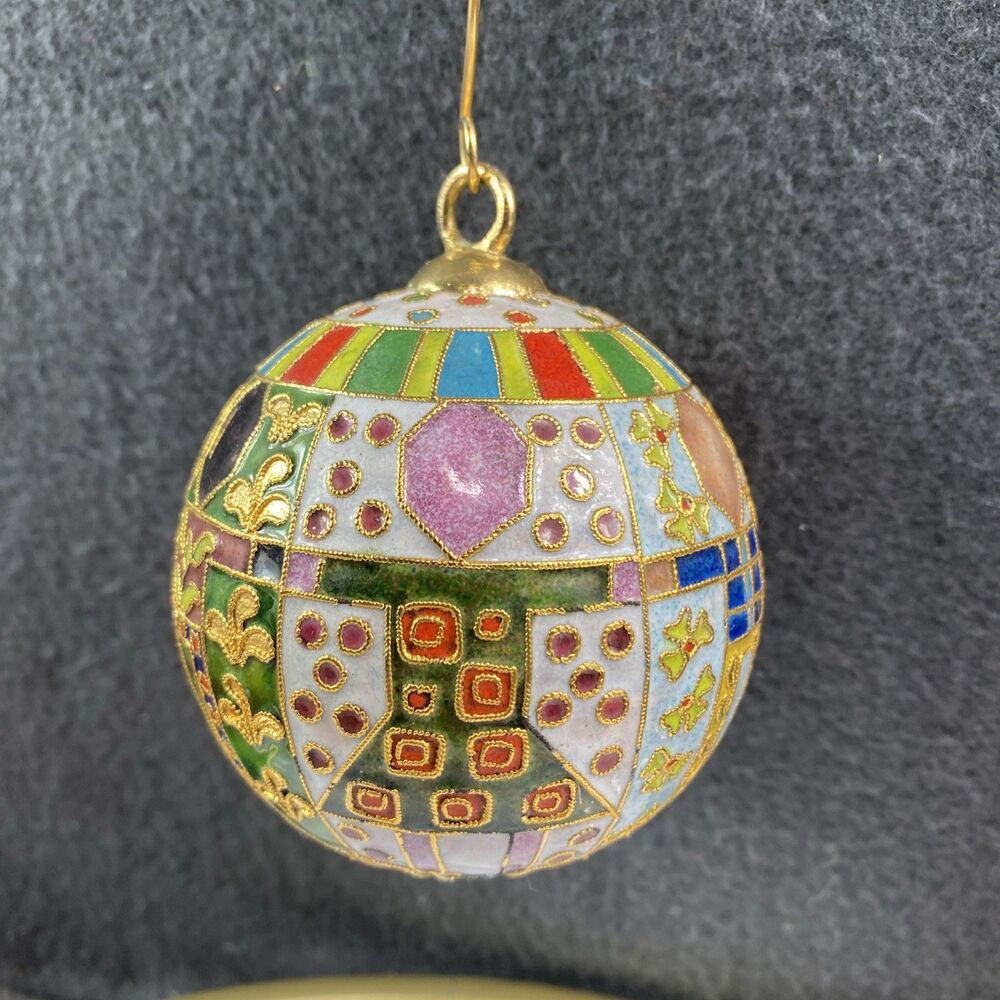VTG Franklin Mint Children of the World Cloisonne Enamel Bell Christmas Ornament